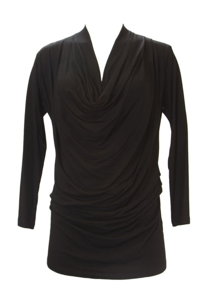 ANALILI Women's Gathered Front Oversized Cowl Neck Top $145 NWT