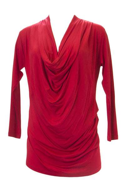 ANALILI Women's Gathered Front Oversized Cowl Neck Top $145 NWT