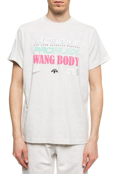 Adidas x Alexander Wang Graphic Tee, Small, Heather/White/Pink