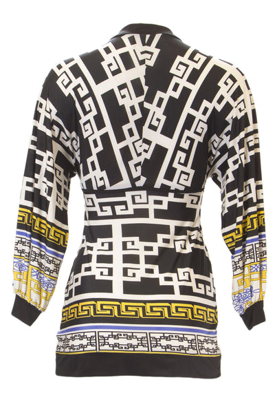 ANALILI Women's Geometric Print Dolman Sleeve Tunic Sz X-Small Multi