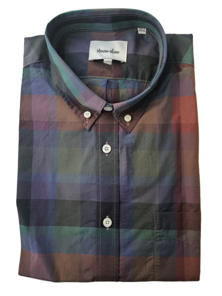 STEVEN ALAN Men's Blue Long Sleeve Cadet Button-Down Shirt #D963 NWT