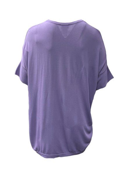 Marina Rinaldi Women's Purple Abaca T Shirt NWT