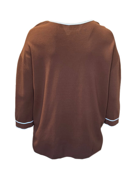 Marina Rinaldi Women's Brown Abbracci Pullover Sweater NWT