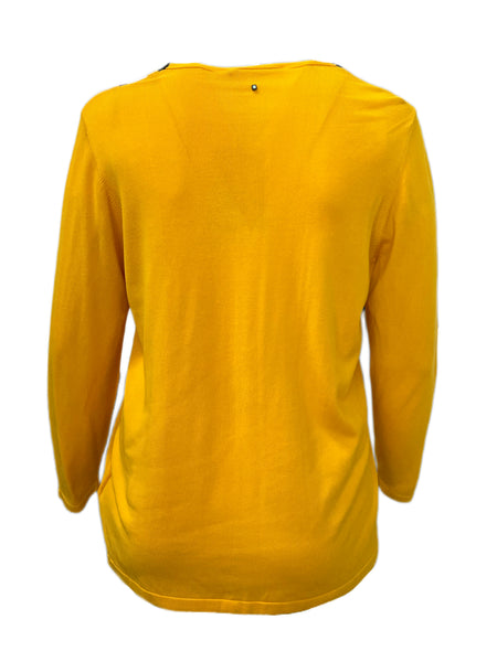 Marina Rinaldi Women's Yellow Abbrivio Knitted Sweater Size XL NWT