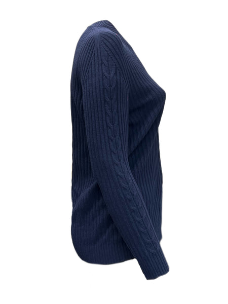 Marina Rinaldi Women's Navy Abetaia Pullover Sweater NWT