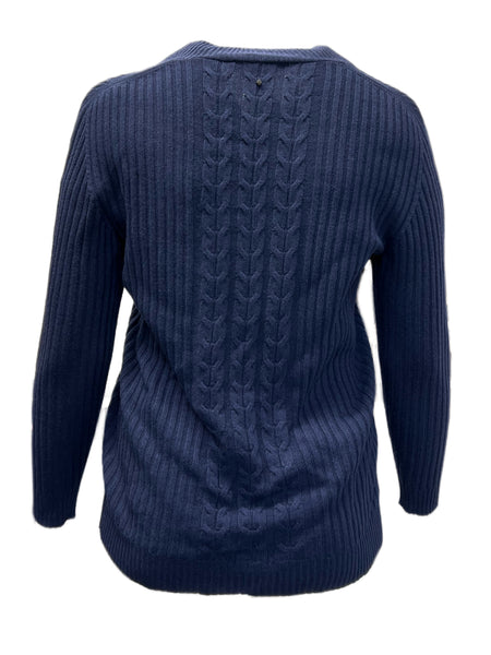 Marina Rinaldi Women's Navy Abetaia Pullover Sweater NWT