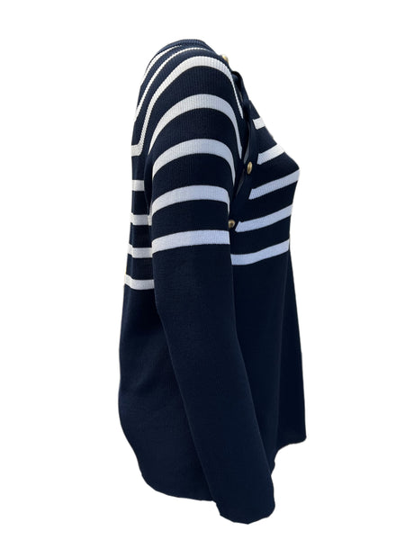 Marina Rinaldi Women's Navy Accento Knitted Sweater NWT