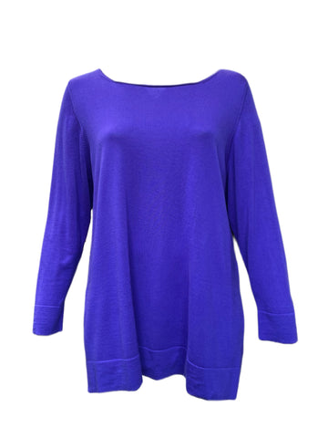 Marina Rinaldi Women's Purple Acceso Virgin Wool Sweater NWT