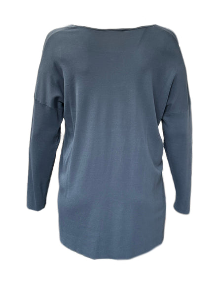 Marina Rinaldi Women's Blue Acronico Knitted Sweater NWT