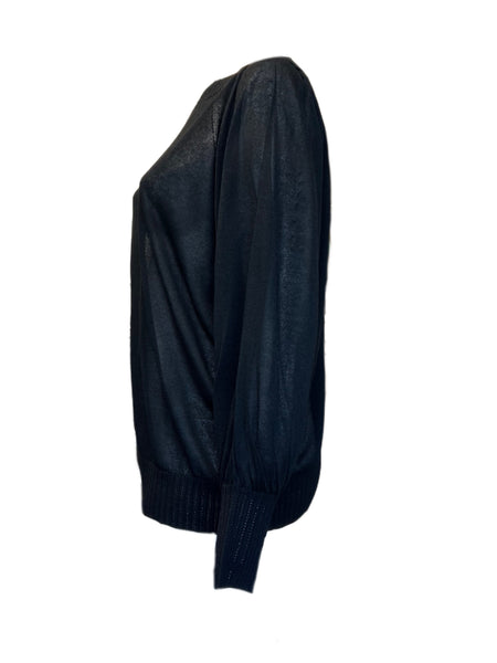 Marina Rinaldi Women's Black Acropoli Pullover Sweater NWT