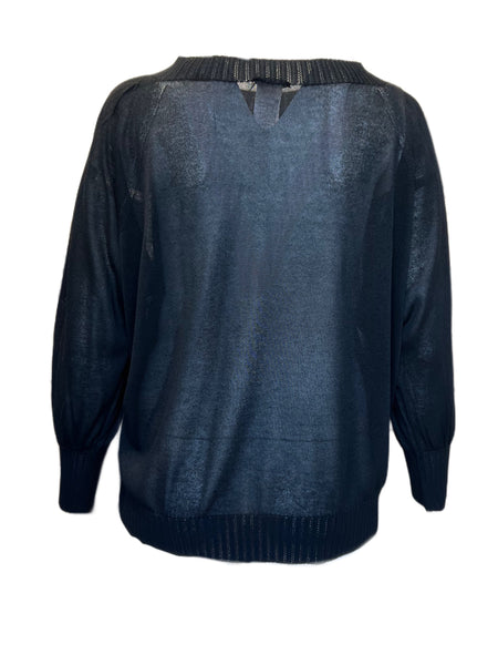 Marina Rinaldi Women's Black Acropoli Pullover Sweater NWT