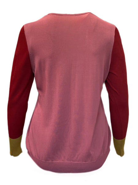 Marina Rinaldi Women's Pink Ada Knitted Pullover Sweater Size L NWT