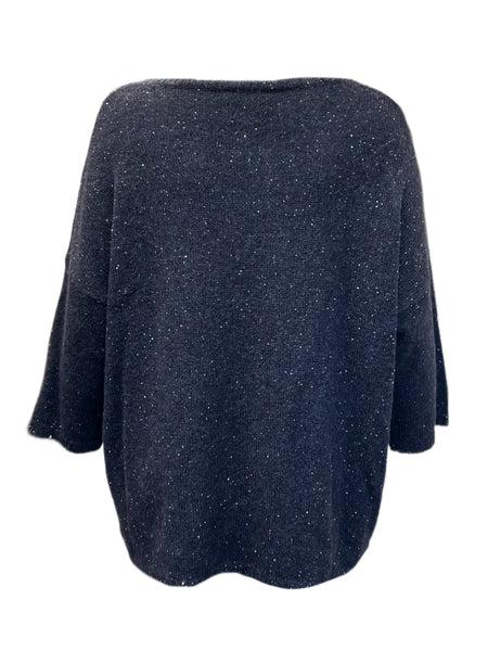 Marina Rinaldi Women's Navy Adesso Pullover Sweater NWT