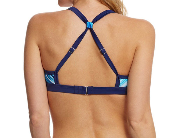 ADIDAS Women's Blue Blend A Hand Swim Bikini Sport Top #2ABF218 Medium NWT