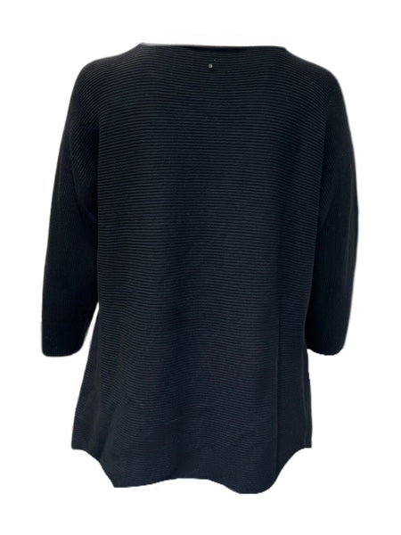 Marina Rinaldi Women's Black Adottato Knitted Long Sleeves Sweater Size XL NWT