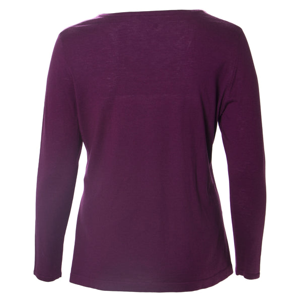 MARINA RINALDI Women's Purple Agata Faux Layer Sweater $450 NWT