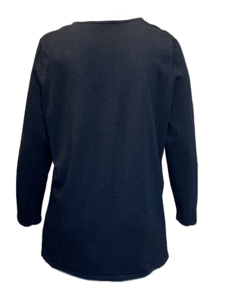 Marina Rinaldi Women's Black Agave Pullover Sweater NWT