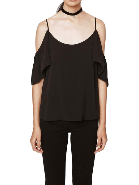 REBECCA MINKOFF Women's Cherry Bomb Cold Shoulder Aida Top $108 NWT