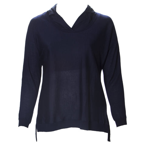 MARINA RINALDI Women's Navy Albero Layered Look Sweater $470 NWT