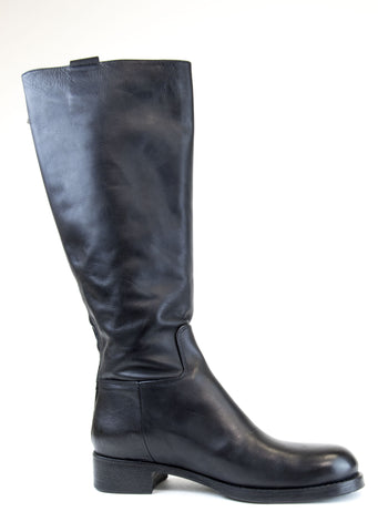 ALBERTO FERMANI Women's Black Leather Riding Boots Floor Model NWOB Size 10