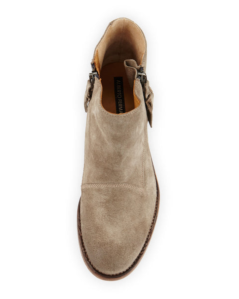 ALBERTO FERMANI Women's Suede Sandy Beige Capricia Ankle Boots Size 7.5