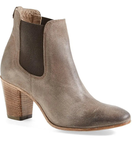 ALBERTO FERMANI Women's Taupe Burnished Suede Piccola Chelsea Ankle Boots