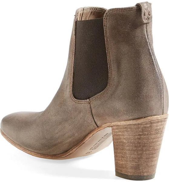 ALBERTO FERMANI Women's Taupe Burnished Suede Piccola Chelsea Ankle Boots