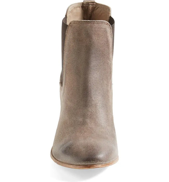 ALBERTO FERMANI Women's Taupe Burnished Suede Piccola Chelsea Ankle Boots