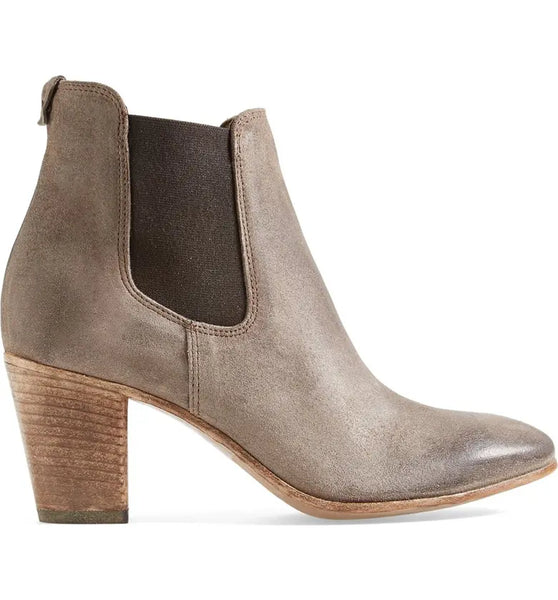 ALBERTO FERMANI Women's Taupe Burnished Suede Piccola Chelsea Ankle Boots