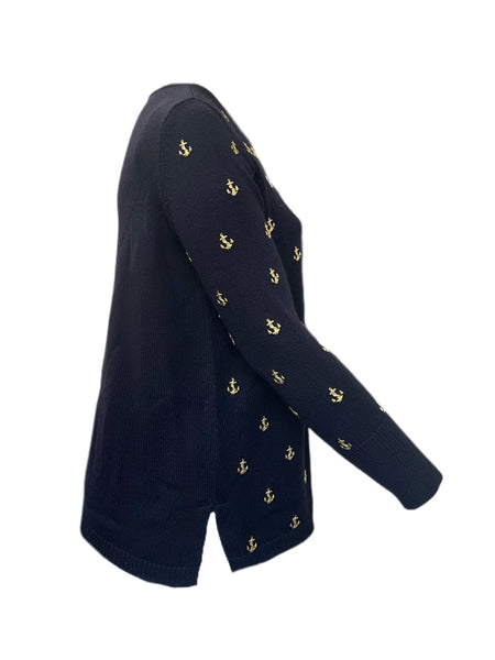 Marina Rinaldi Women's Navy Albinoni Knitted Sweater NWT