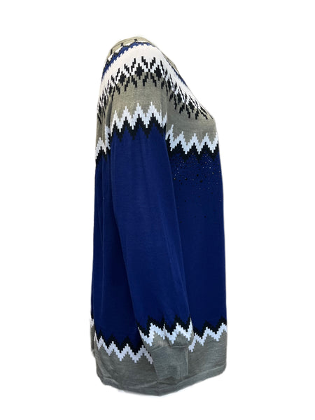 Marina Rinaldi Women's Blue Albume Knitted Sweater NWT