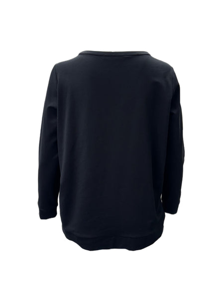 Marina Rinaldi Women's Black Oleandro Pullover Sweatshirt NWT