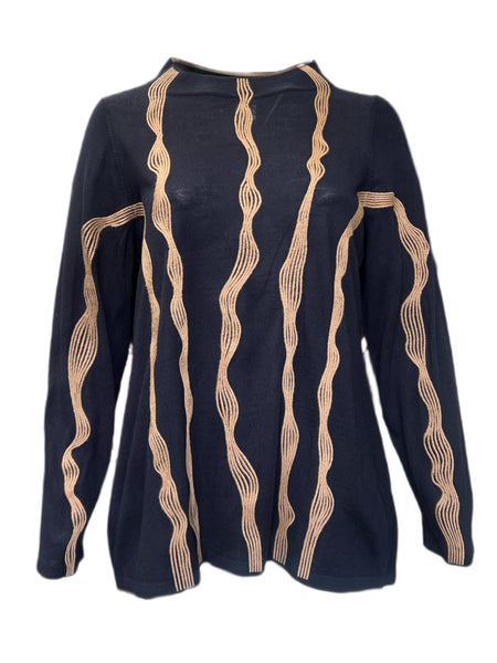 Marina Rinaldi Women's Black Alto Knitted Virgin Wool Sweater Size XL NWT