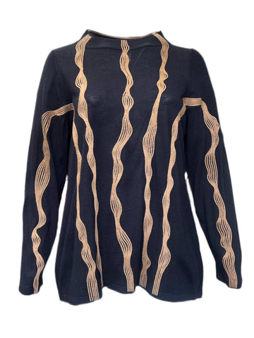 Marina Rinaldi Women's Black Alto Knitted Virgin Wool Sweater Size XL NWT