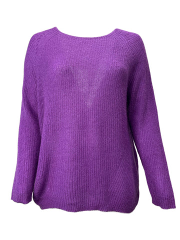 Marina Rinaldi Women's Purple Alzato Knitted Pullover Sweater NWT