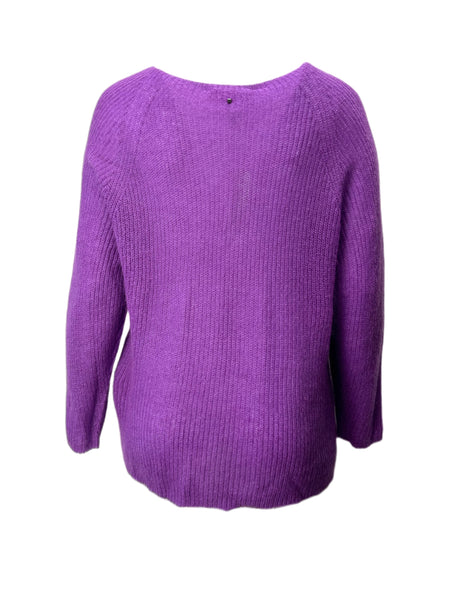 Marina Rinaldi Women's Purple Alzato Knitted Pullover Sweater NWT