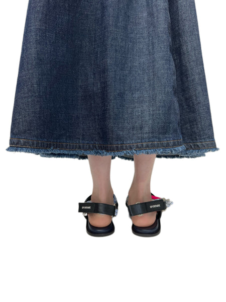 Max Mara Women's Blue Amaca Open Toe Leather Sandals Size 9 NWT