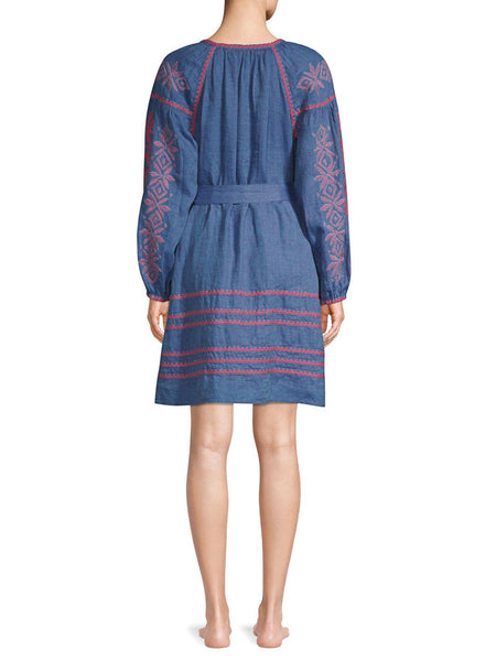 ROBERTA ROLLER RABBIT Women's Aqua Amalia Dress $265 NEW