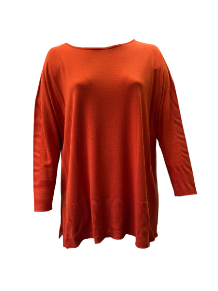 Marina Rinaldi Women's Orange Ambra Pullover Sweater NWT