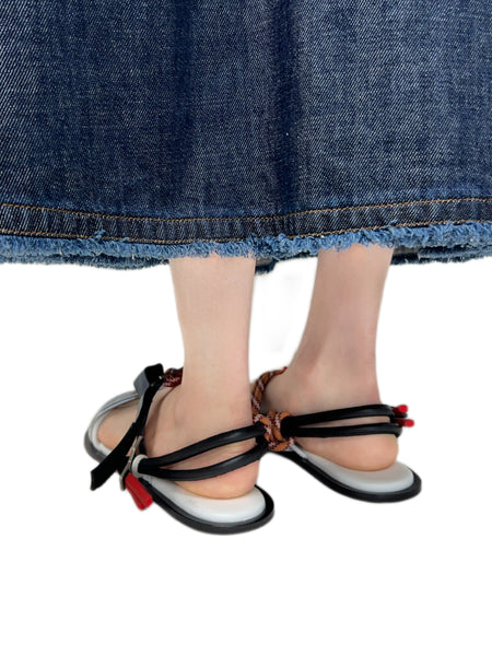 Max Mara Women's Orange Amaca Open Toe Leather Sandals Size 9 NWT