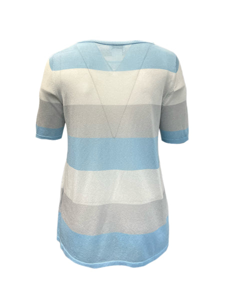 Marina Rinaldi Women's Blue America Knitted Pullover Sweater Size M NWT