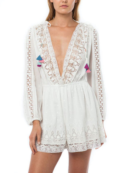 LOVESHACKFANCY Women's Anais Playsuit $345 NEW
