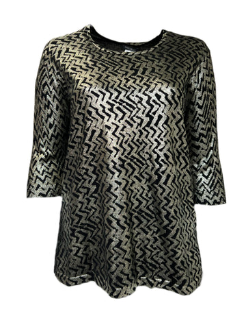 Marina Rinaldi Women's Anatolia Printed Sweater Black/Gold
