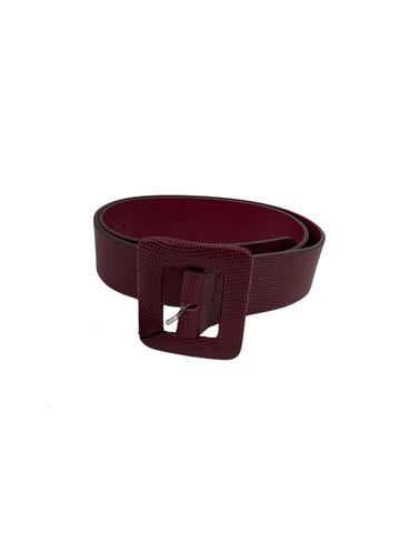 Max Mara Women's Red Andalo Leather Buckle Belt Size M NWT