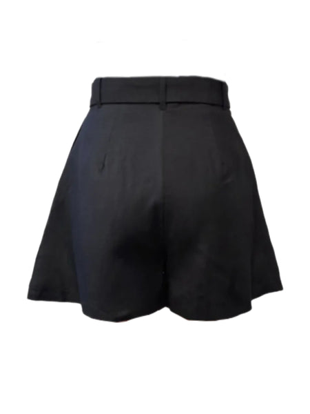 MADISON THE LABEL Women's Black Linen Wide-Leg Shorts #MS0111 X-Small NWT