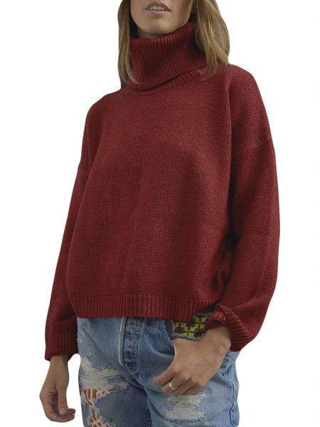 ROBERTA ROLLER RABBIT Women's Burgundy/Blush Ankur Sweater Sz S $295 NEW