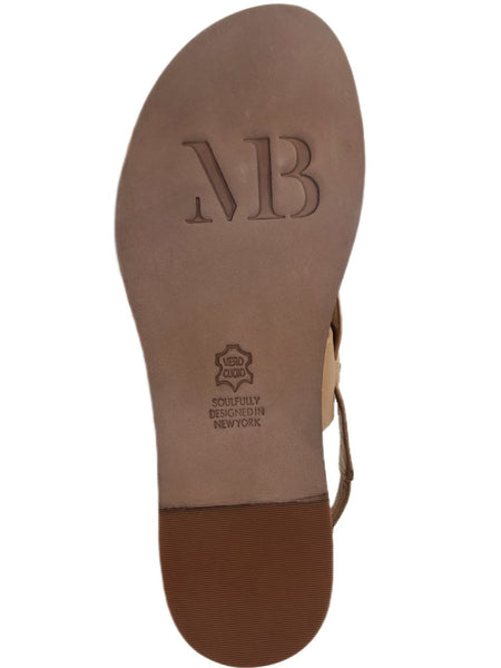 MATT BERNSON Women's Brown Wheat Leather Athena Slide Sandals #MB129-6 NWB