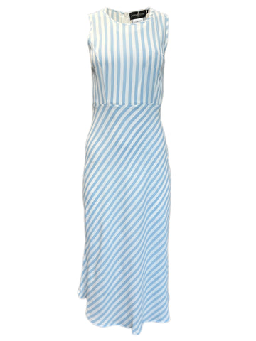 Max Mara Women's Blue Apogeo Striped Viscose Wrap Dress Size 4 NWT