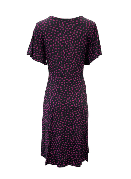 Leota Women's Black Appaloosa Streight Stretchy Midi Dress #2798 NWT