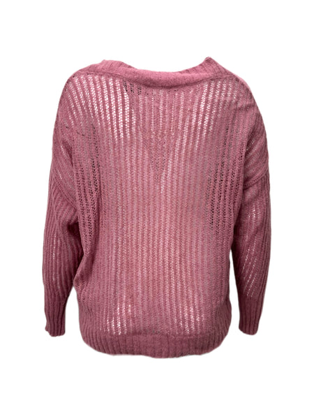 Marina Rinaldi Women's Pink Apparire Knitted Pullover Sweater NWT